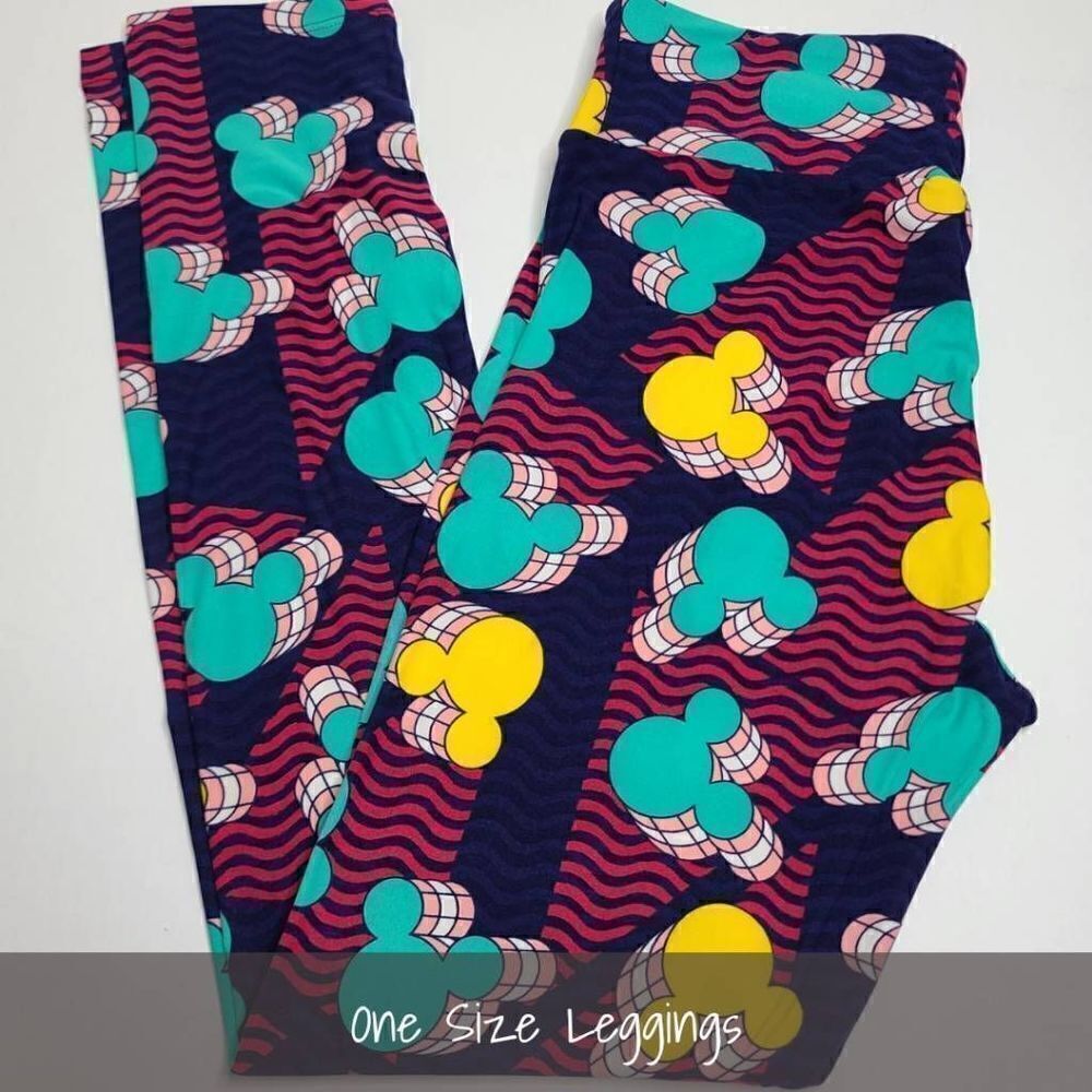 LuLaRoe Dsiney Mickey Mouse OS Leggings One Size NEW